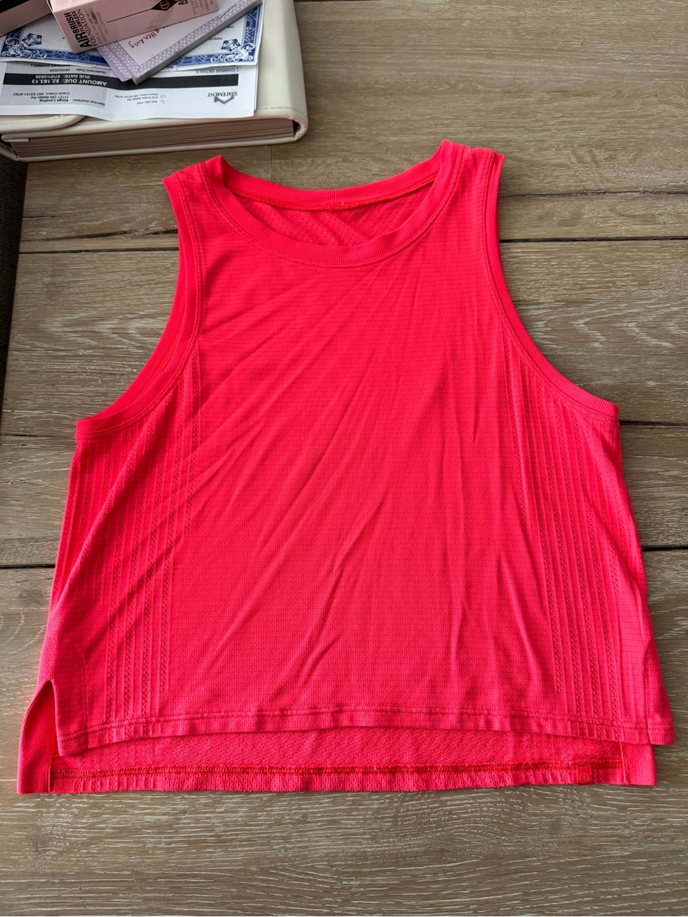 lululemon athletica Neon Pink Mesh Workout Tank